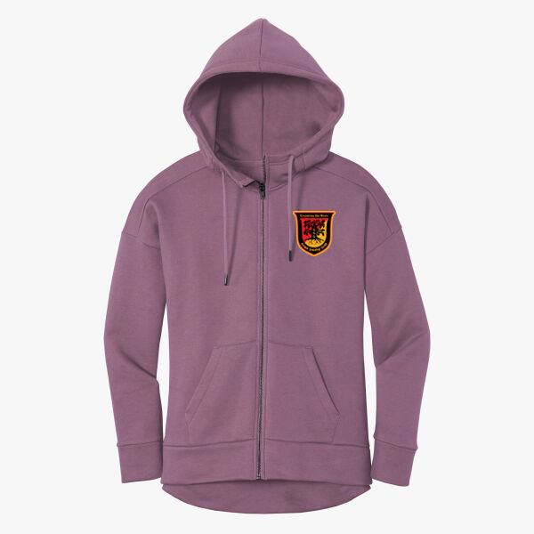 Women's Fleece Drop Shoulder Full Zip Hoodie Thumbnail